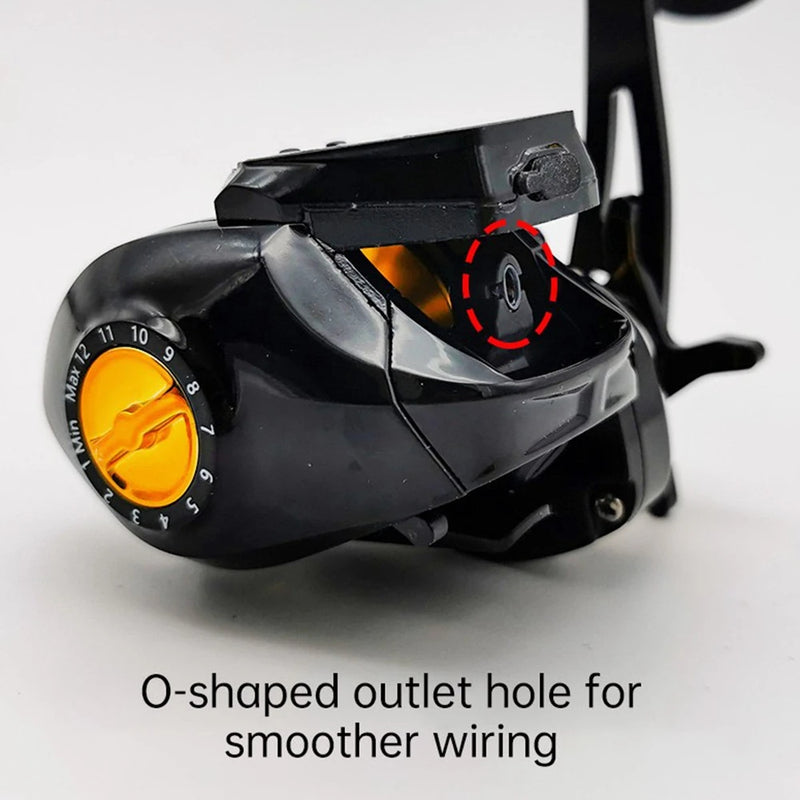 7.2:1 Digital Fishing Baitcasting Reel with Line Counter and Bite Alarm