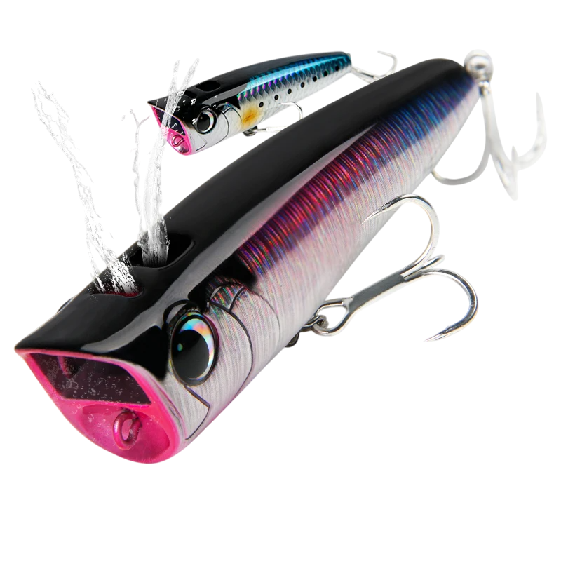 Topwater Popper 8.5-30g Floating Rock Pop Artificial Hard Baits for Bass Perch Pike Fishing Lure