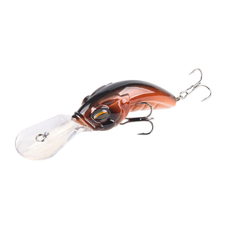 Wide Tongue Deep Dive ABS Rock Mino 10.4cm 14.5g - Enhanced Three Hook Simulated Bait