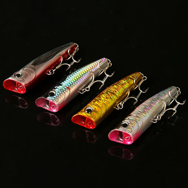 Topwater Popper 8.5-30g Floating Rock Pop Artificial Hard Baits for Bass Perch Pike Fishing Lure