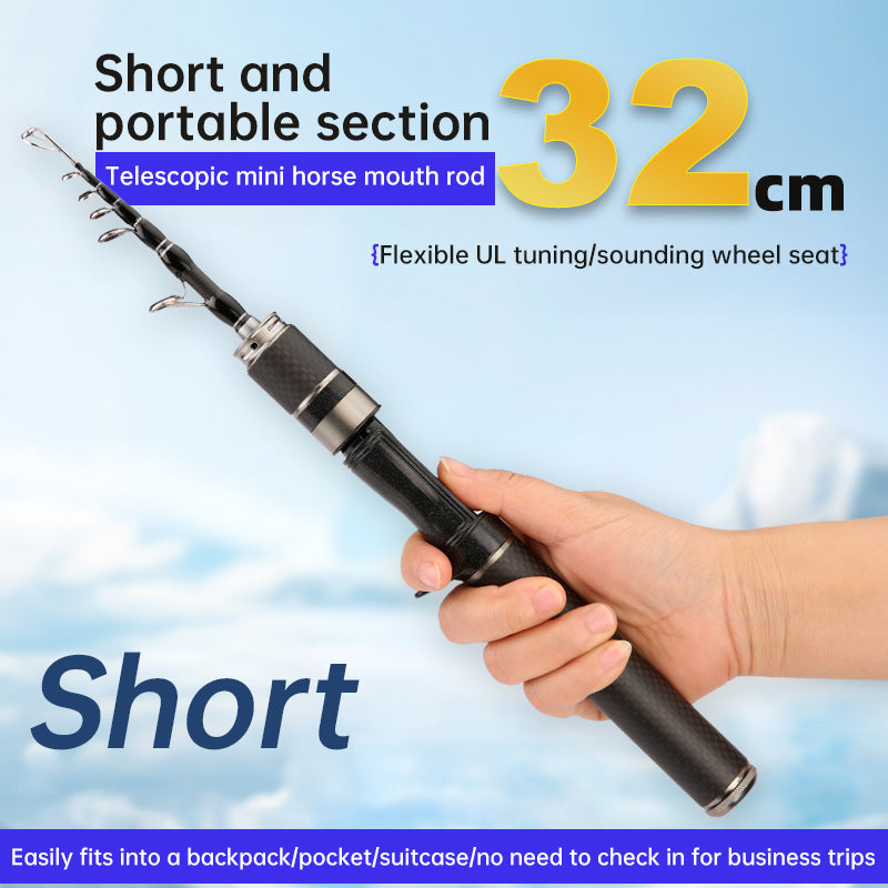 Portable Ultra - Short Carbon Fiber Telescopic Fishing Rod - 1.5m/1.68m/1.8m