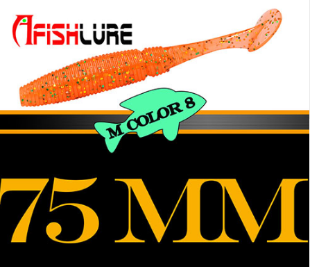 6pcs T Tail Soft Worm Fishing Lures - 3.2g 75mm Paddle Tail for Bass Fishing