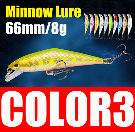 Bass Wobblers Trout Fishing Lure - 66mm/8g Minnow Hard Baits