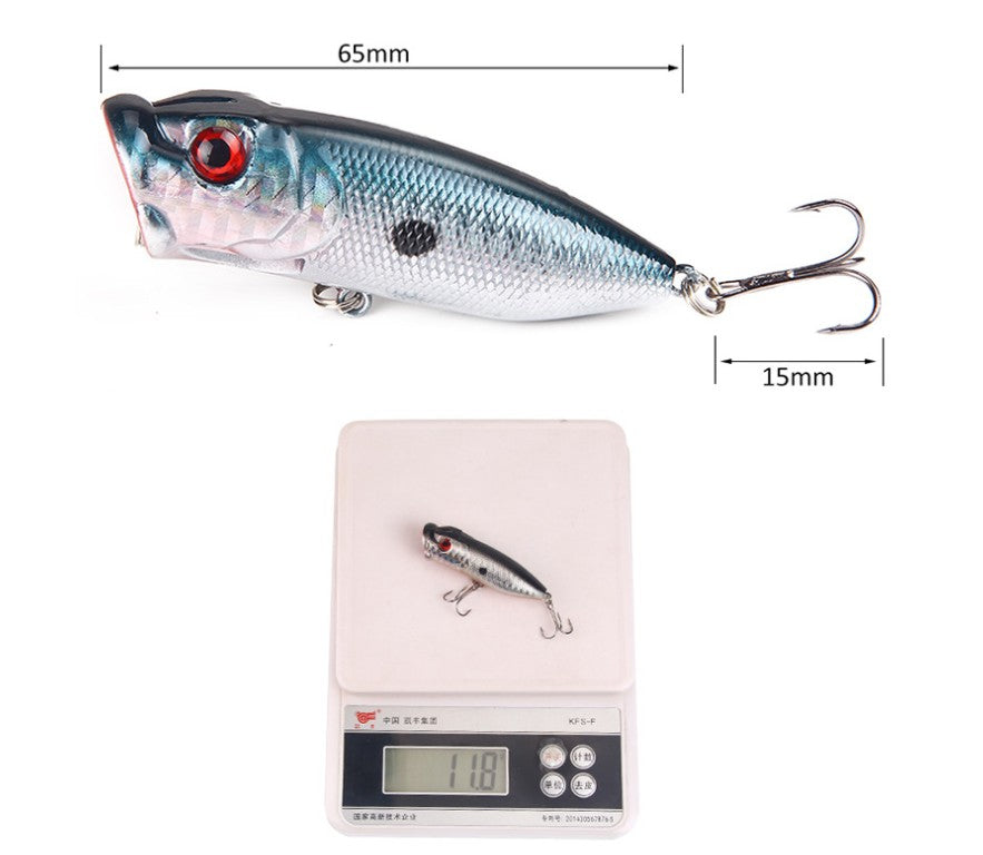 5pcs Set of Vibrant Colored Fishing Lures for Topwater Action