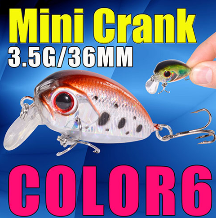 36mm 3.5g Crank Bait Hard Plastic Fishing Lure - High-Quality Wobbler for Carp Fishing