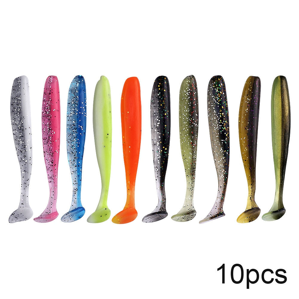 10pcs Soft Lures Silicone Bait 7cm for Sea Fishing