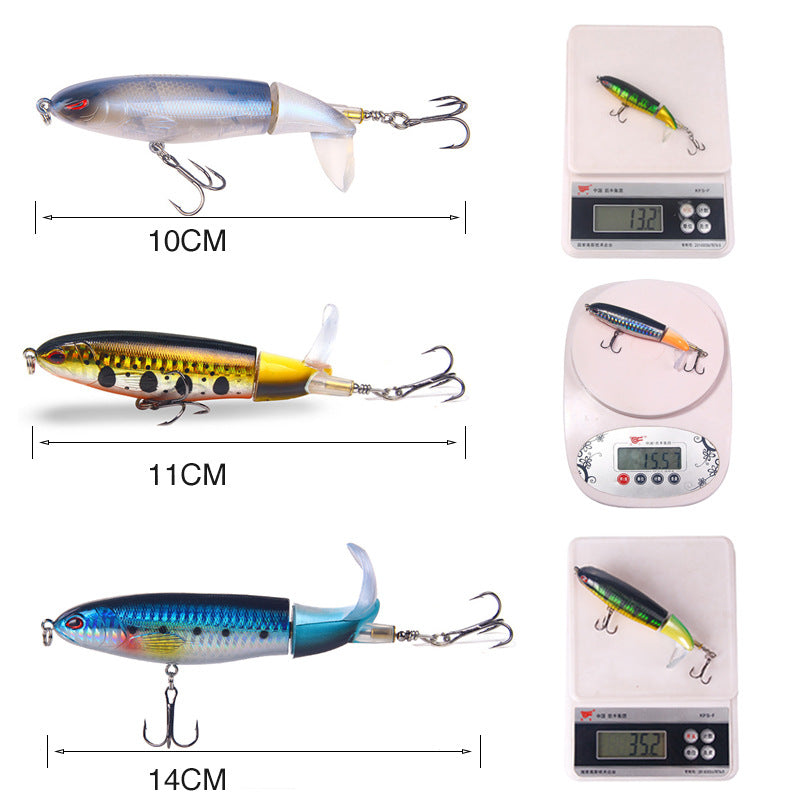 Luya Bait Propeller Tractor Bait - 15g 11cm Floating Pencil Wave Climbing Lure for Topwater Fishing
