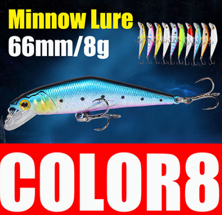 Bass Wobblers Trout Fishing Lure - 66mm/8g Minnow Hard Baits