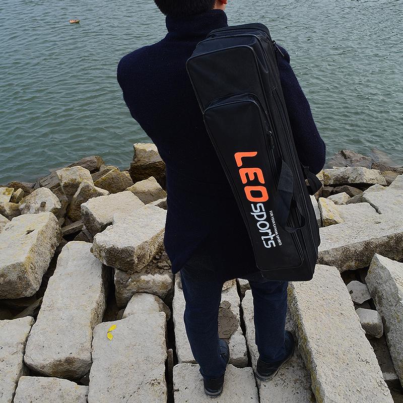 Oxford Cloth Fishing Bag - 70cm Double Layer Rod Bag with Side Zipper