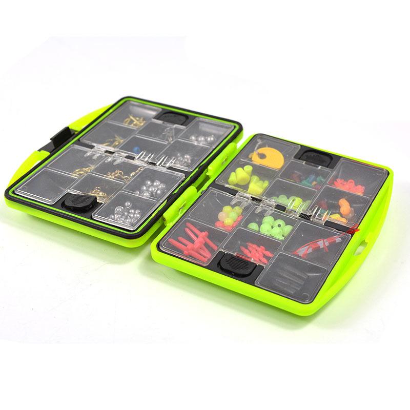 100 Pcs Fly Fishing Accessories Box - Hooks, Sinkers, Swivels & Connectors