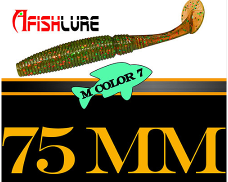 6pcs T Tail Soft Worm Fishing Lures - 3.2g 75mm Paddle Tail for Bass Fishing