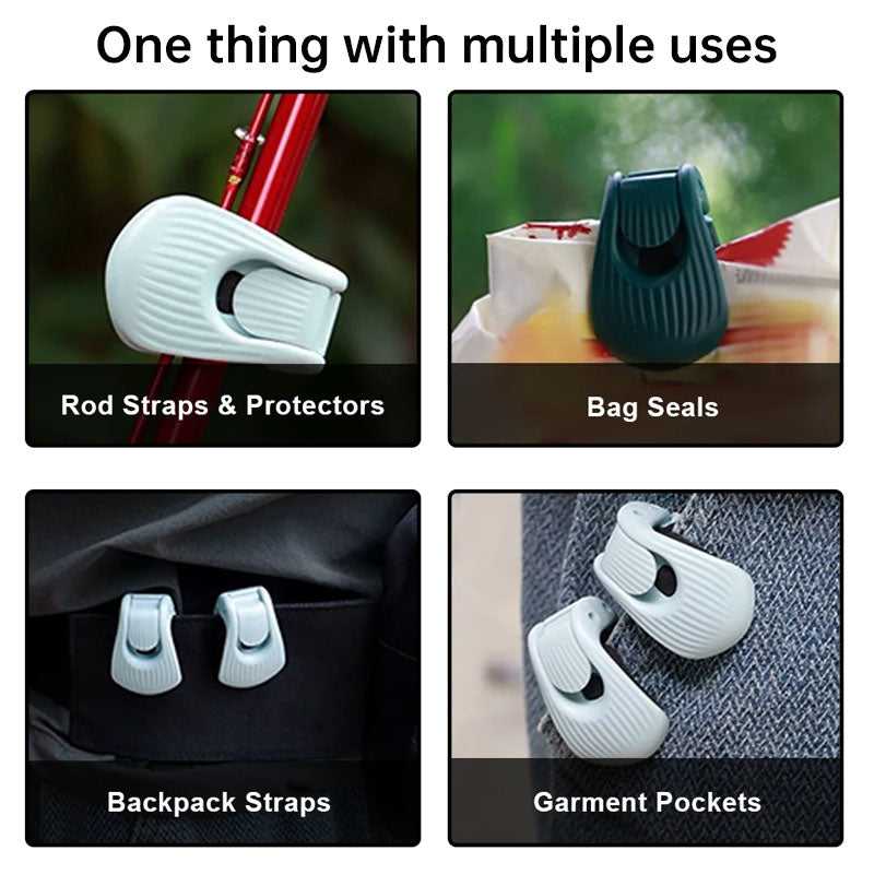 Universal Fishing Rod Holder: Multi-Function Binder Clip with Double Lock & Sponge Pad