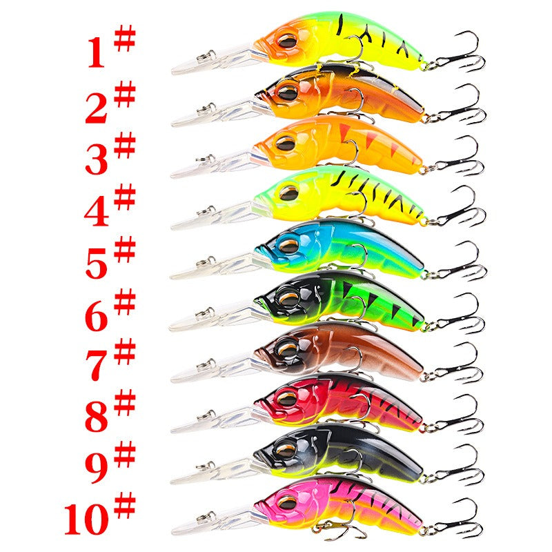 Wide Tongue Deep Dive ABS Rock Mino 10.4cm 14.5g - Enhanced Three Hook Simulated Bait