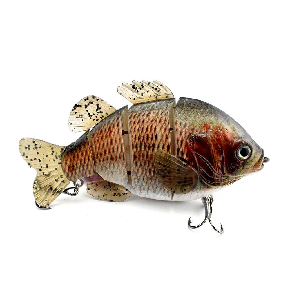 PVC Soft Tail Sub Bait - 4-Section Tilapia Sub Artificial Bait for Freshwater Fishing