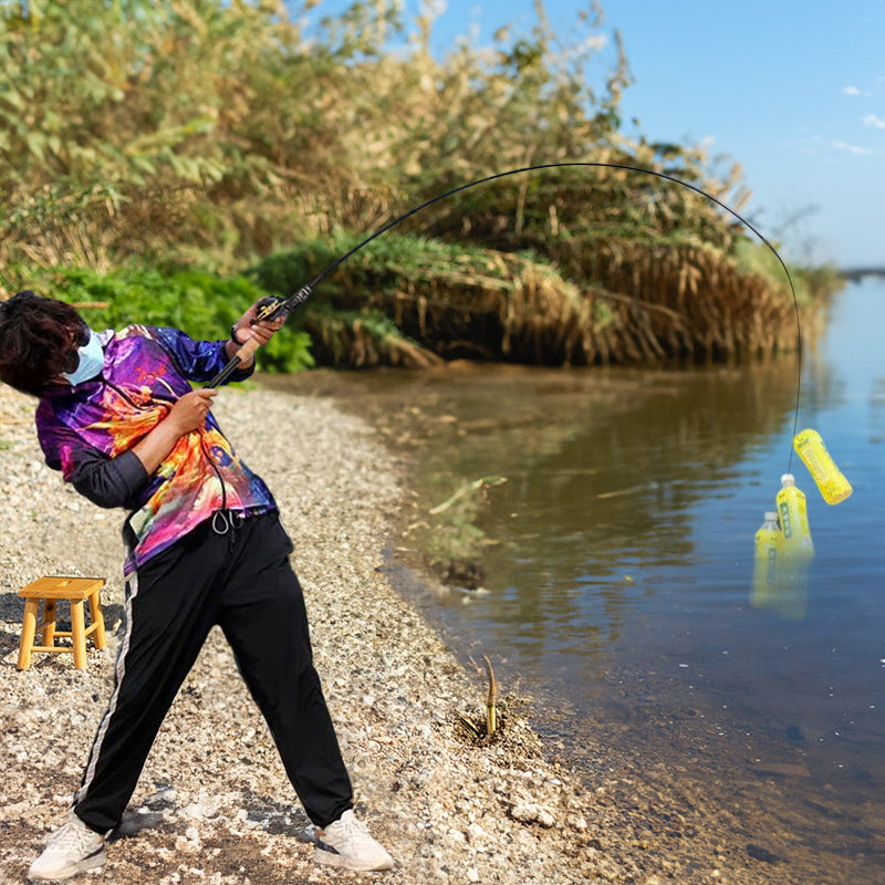 1.5 - 2.4M Telescopic Carbon Fishing Rod with Wooden Handle - Rotary Baitcasting (8 - 25g)