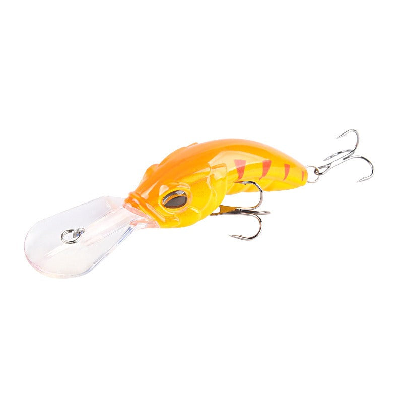 Wide Tongue Deep Dive ABS Rock Mino 10.4cm 14.5g - Enhanced Three Hook Simulated Bait