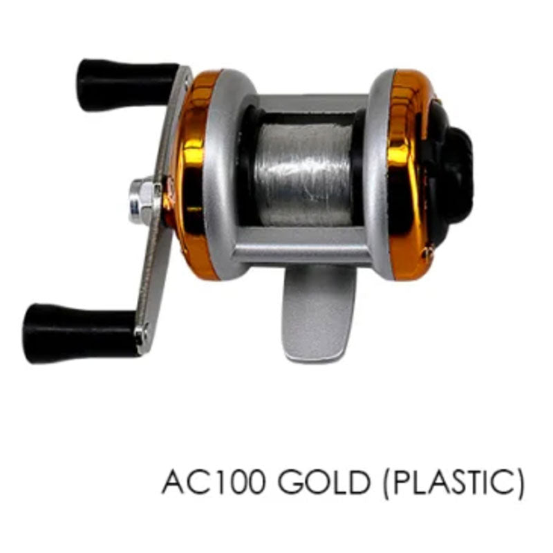 Mini Metal/Plastic Drum Fishing Wheel - Portable Winter Ice Fishing Reel