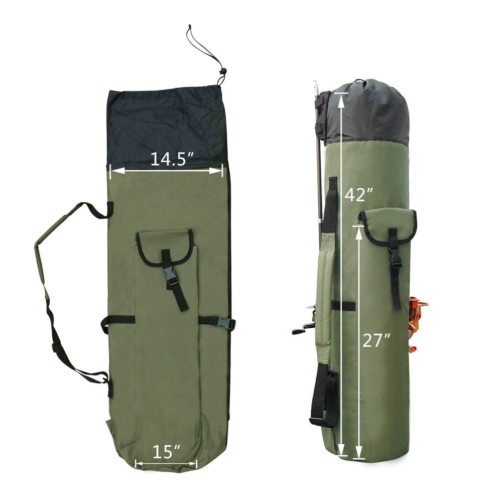 Portable Multifunction Nylon Fishing Bag - Rod & Tackle Storage Case