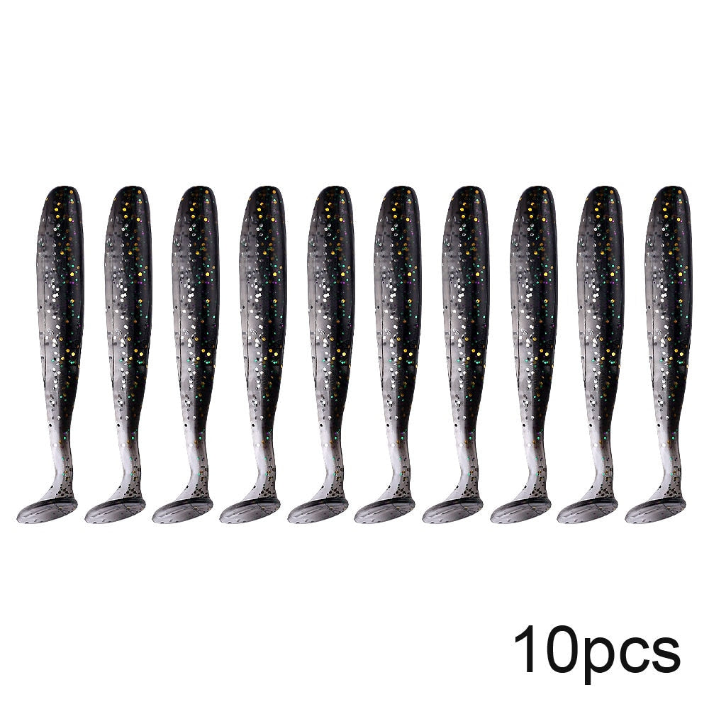 10pcs Soft Lures Silicone Bait 7cm for Sea Fishing