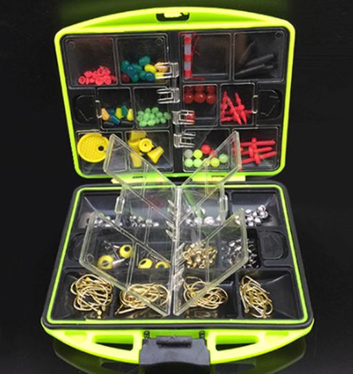 100 Pcs Fly Fishing Accessories Box - Hooks, Sinkers, Swivels & Connectors