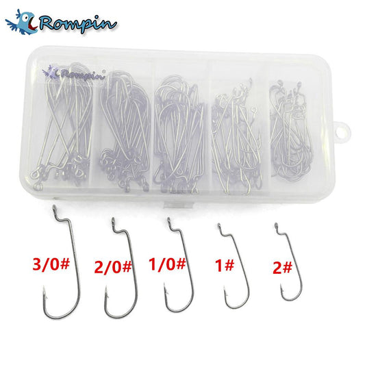 100pcs/box 2#-3/0# 5 Size Jig Head Hook - Ideal for Fishing Enthusiasts