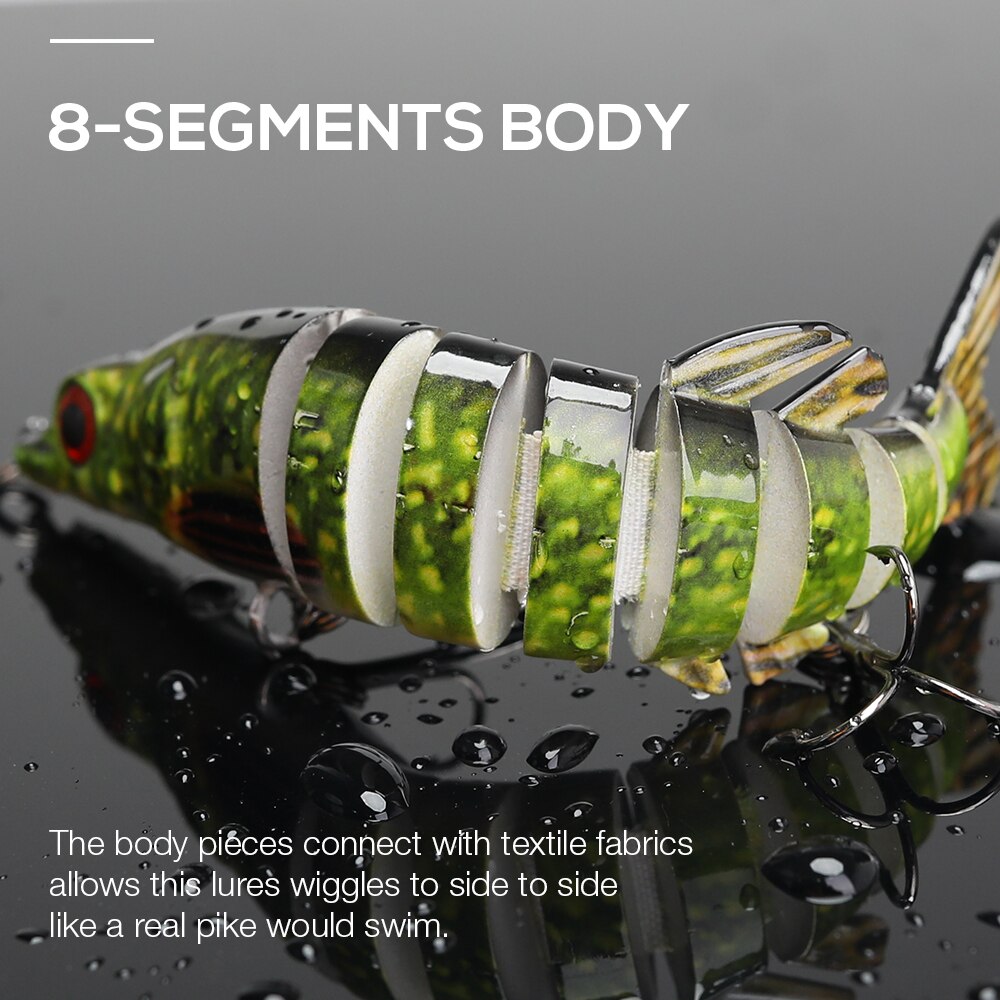 10cm/12.5cm Pike Wobblers - Multi Jointed Swimbait Crankbait Fishing Lures