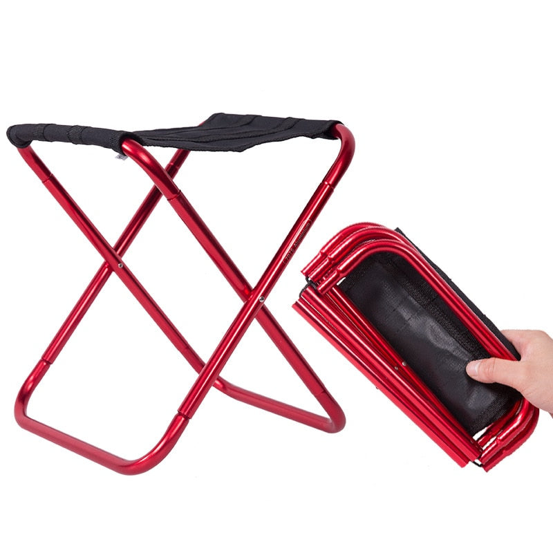 Portable Aluminum Folding Stool Chair for Fishing and Camping
