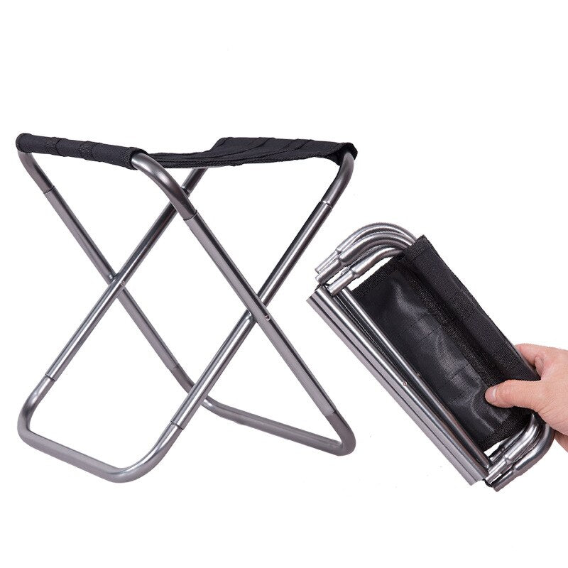 Portable Aluminum Folding Stool Chair for Fishing and Camping