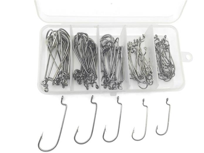 100pcs/box 2#-3/0# 5 Size Jig Head Hook - Ideal for Fishing Enthusiasts