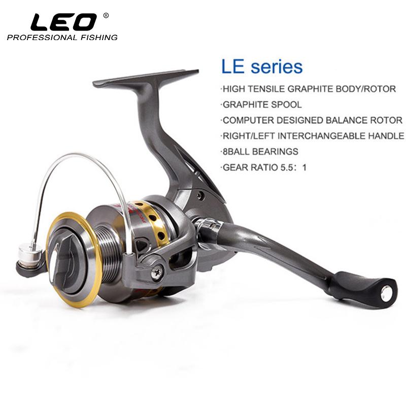 LEO Half Metal Fishing Spinning Reel 8BB 5.5:1 Speed Ratio for Sea, Lake & River Fishing