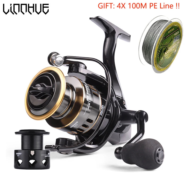 HE7000 Fishing Reel - High Speed 5.2:1, Max Drag 10kg, Saltwater & Carp Fishing
