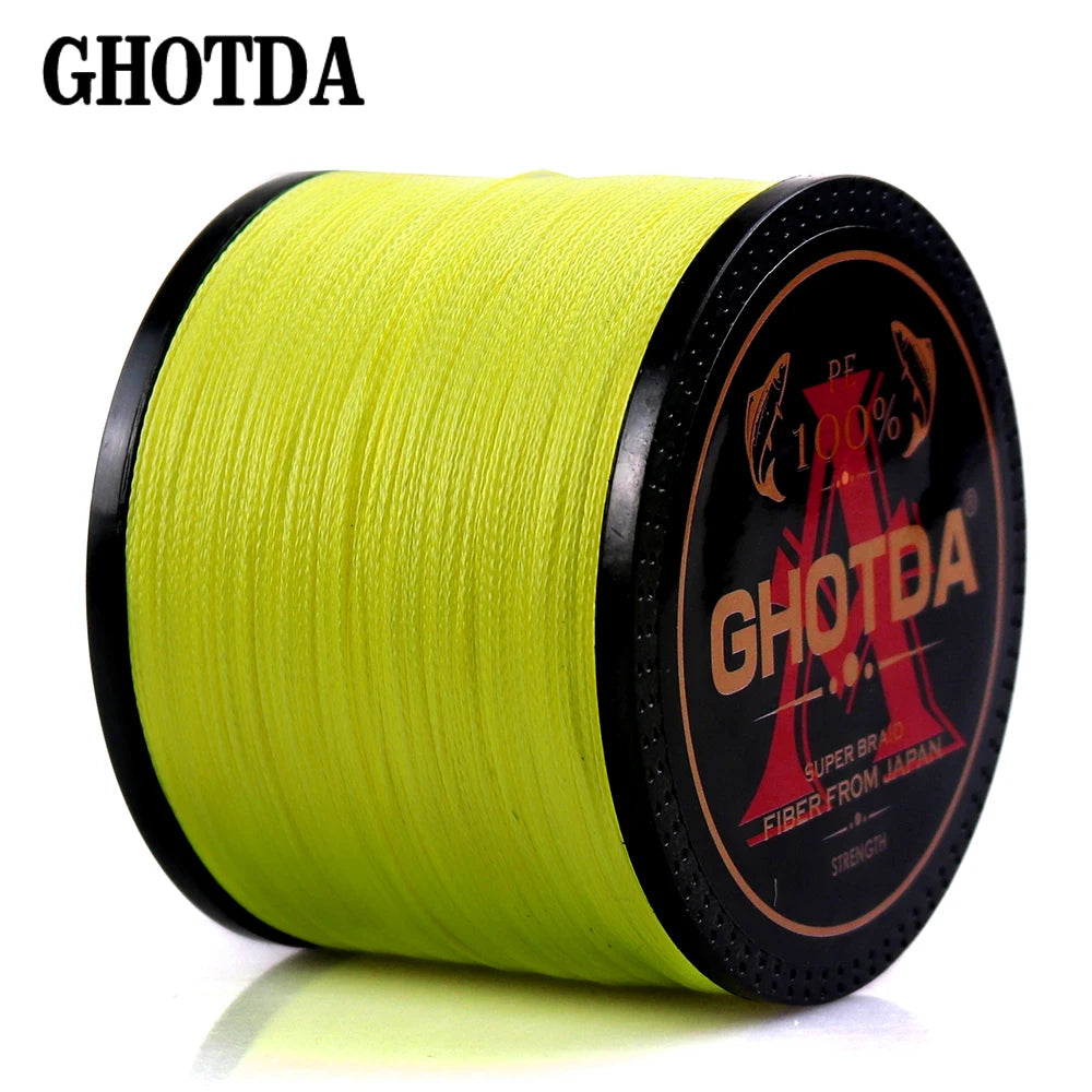 4-Strands Multifilament Braided Fishing Line - 300M, 500M, 1000M, 10-120lb