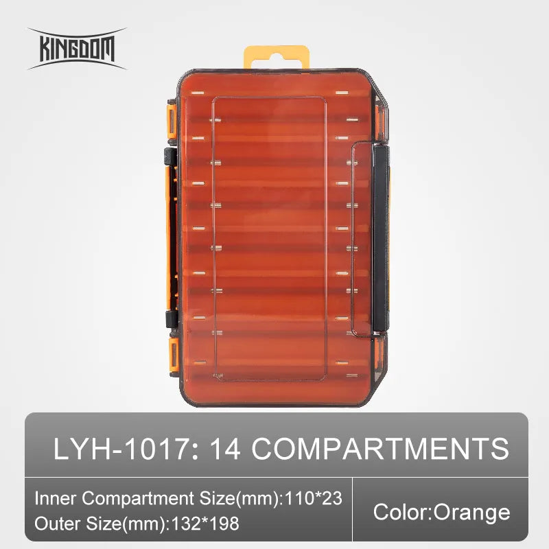 Fishing Box with 12-14 Compartments - Double Sided Tackle Storage for Lures and Hooks