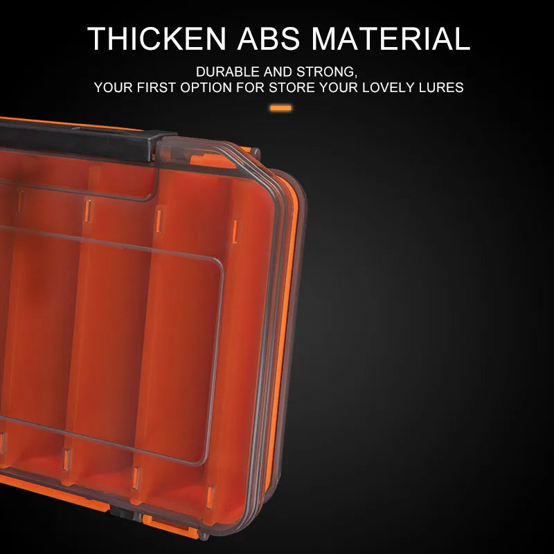 Fishing Box with 12-14 Compartments - Double Sided Tackle Storage for Lures and Hooks