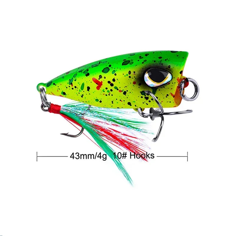 4.3cm Mini Popper Lure for Trout Fishing - Ultralight Topwater Bait