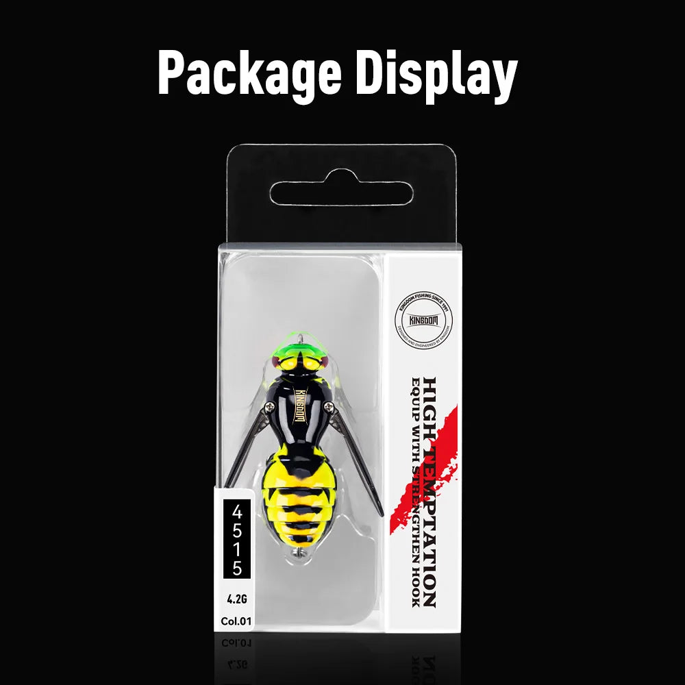 Wasp Crawl Bait - 4.2g & 6.6g Floating Insect Bionic Swimbaits for Fishing