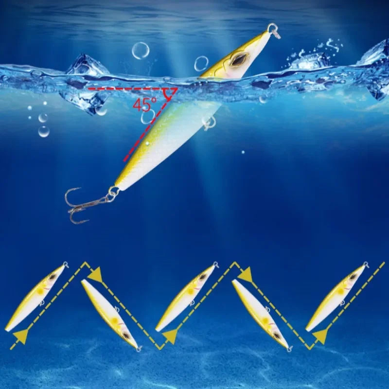 Fishing Lure Floating Pencil Bait - Topwater Stickbait for Seabass and Bonitos
