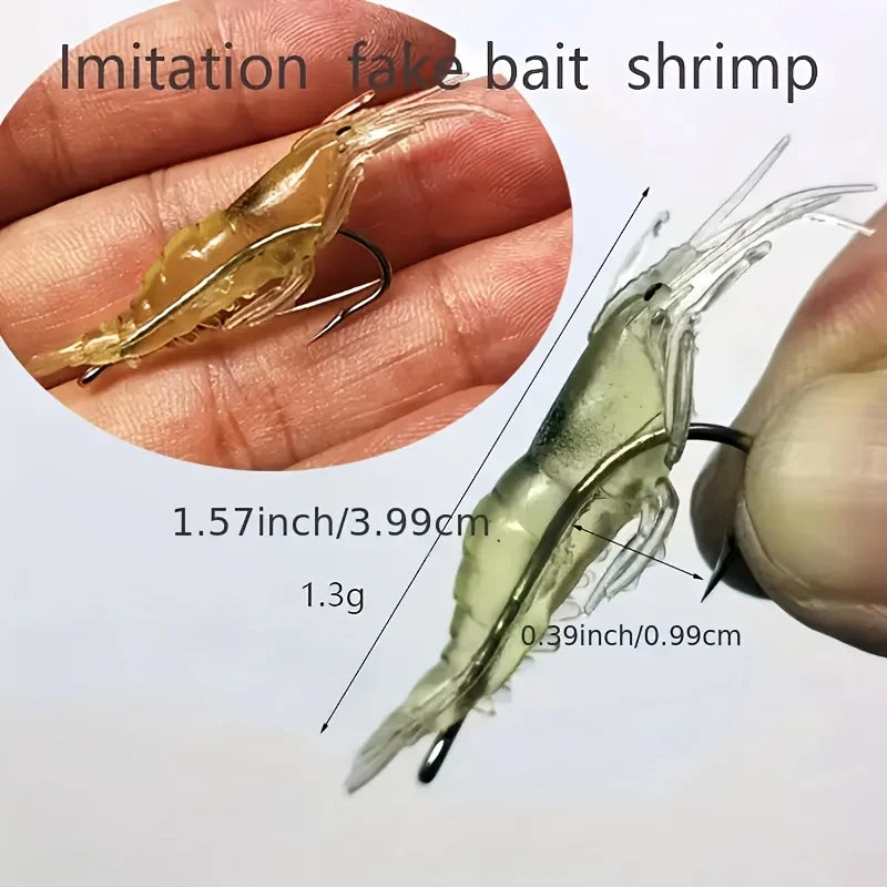 Luminous Shrimp Lures - Soft Fishing Bait Set (5/10/20pcs) for Freshwater and Saltwater