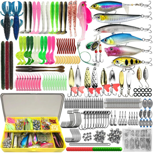 Fishing Lure Kit (83/133/193/239/409pcs) - Multi-Lure Set for Trout, Pike & Bass