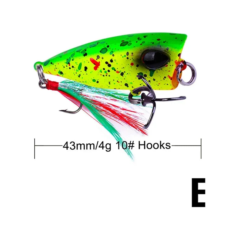 4.3cm Mini Popper Lure for Trout Fishing - Ultralight Topwater Bait