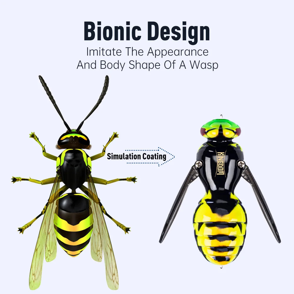 Wasp Crawl Bait - 4.2g & 6.6g Floating Insect Bionic Swimbaits for Fishing