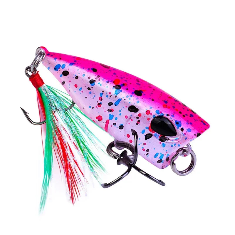 4.3cm Mini Popper Lure for Trout Fishing - Ultralight Topwater Bait