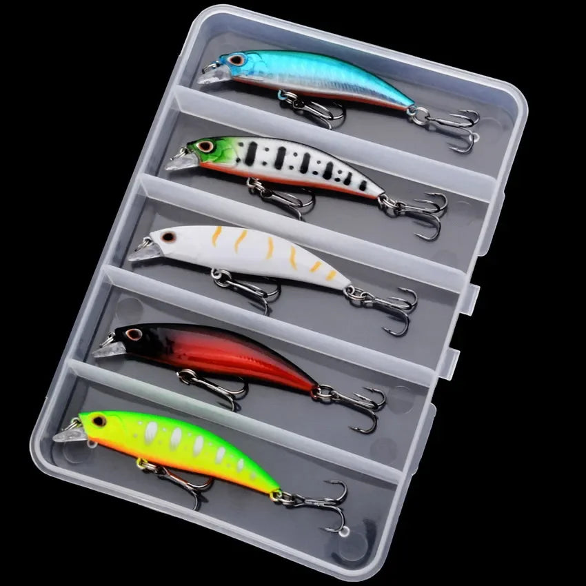 5Pcs/Box Premium Topwater Minnow Popper Fishing Lures - Perfect for Big Fish