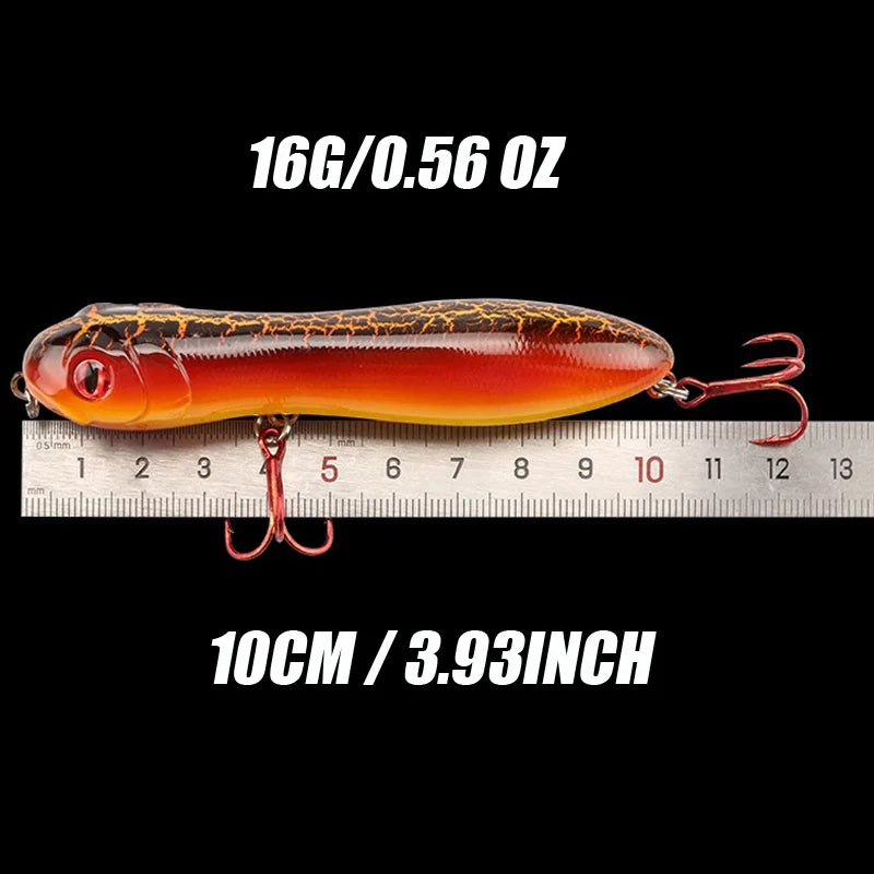 1pc/3pcs 10cm Floating Fishing Lures - Pencil Bait Popper Top Water Artificial Baits