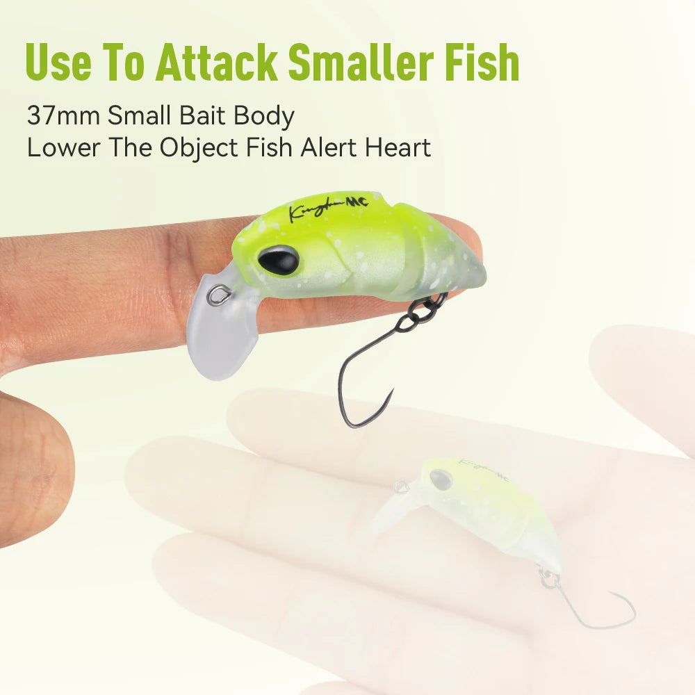 Kingdom 2 Section Minnow Lure - 37mm Floating S-shaped Wobble for Topwater Fishing