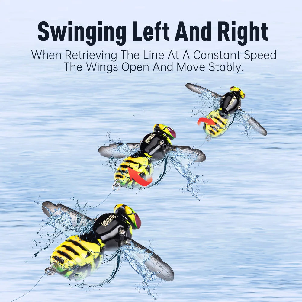 Wasp Crawl Bait - 4.2g & 6.6g Floating Insect Bionic Swimbaits for Fishing