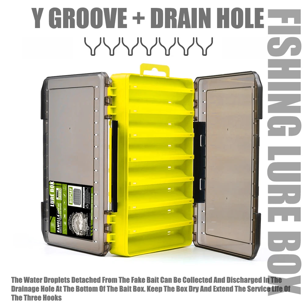 Double-Sided Compact Tackle Box - Versatile Organizer for Lures, Hooks, and Baits