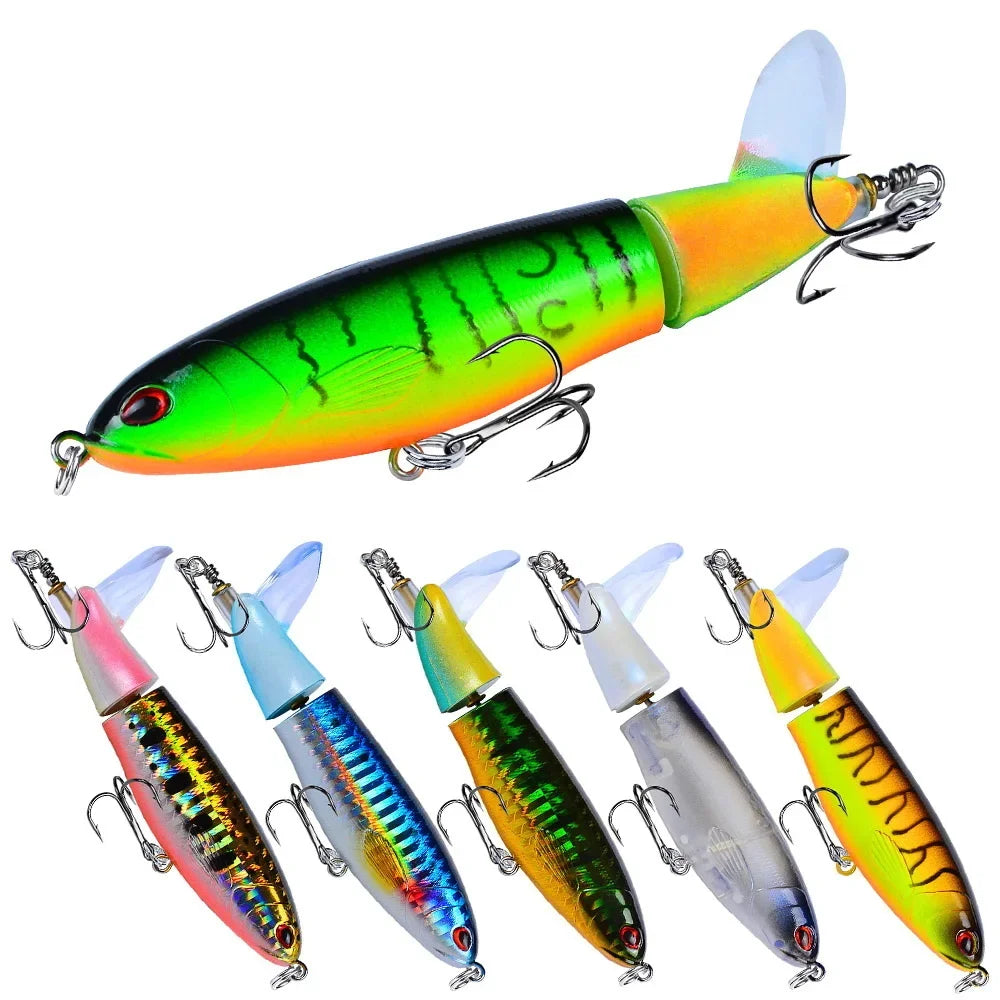 Topwater Spinner Fishing Lure - 10cm & 14cm Popper Pencil Hard Bait