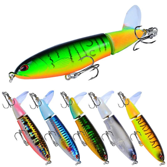 Topwater Spinner Fishing Lure - 10cm & 14cm Popper Pencil Hard Bait