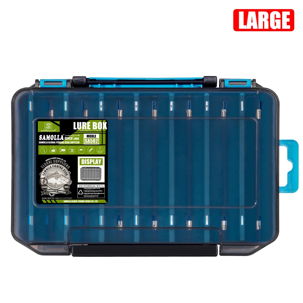 Double-Sided Compact Tackle Box - Versatile Organizer for Lures, Hooks, and Baits